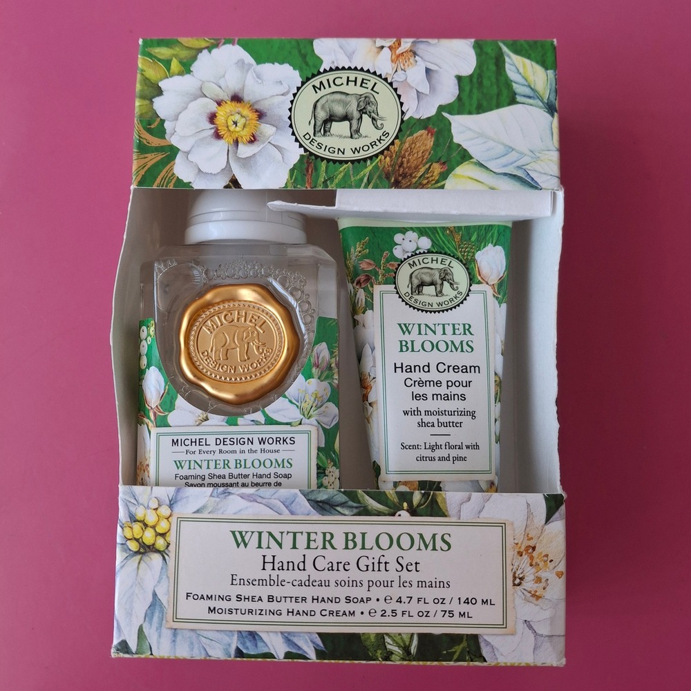 Michel Design Works WINTER BLOOMS Hand Cream Foaming Hand Soap Box Gift Set NEW